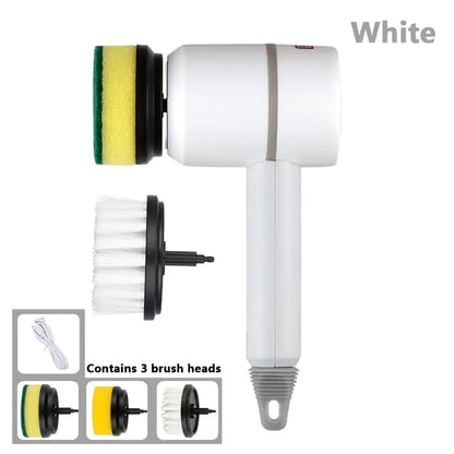 Cepillo de limpieza eléctrico de 3 cabezales, limpiador multifuncional