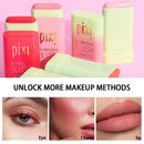 Blush Stick Natural Nude Cream Blush for Cheeks Lips Buildable Solid Blush Formula with Velvet Finish, Easy-Blend Makeup Stick