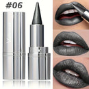 Matte Metallic Lipstick Gloss - Long-Lasting, Waterproof & Sweatproof Black Lipstick with Metallic Finish All Skin Types
