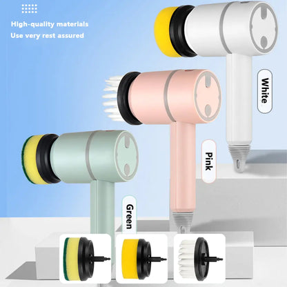 Cepillo de limpieza eléctrico de 3 cabezales, limpiador multifuncional